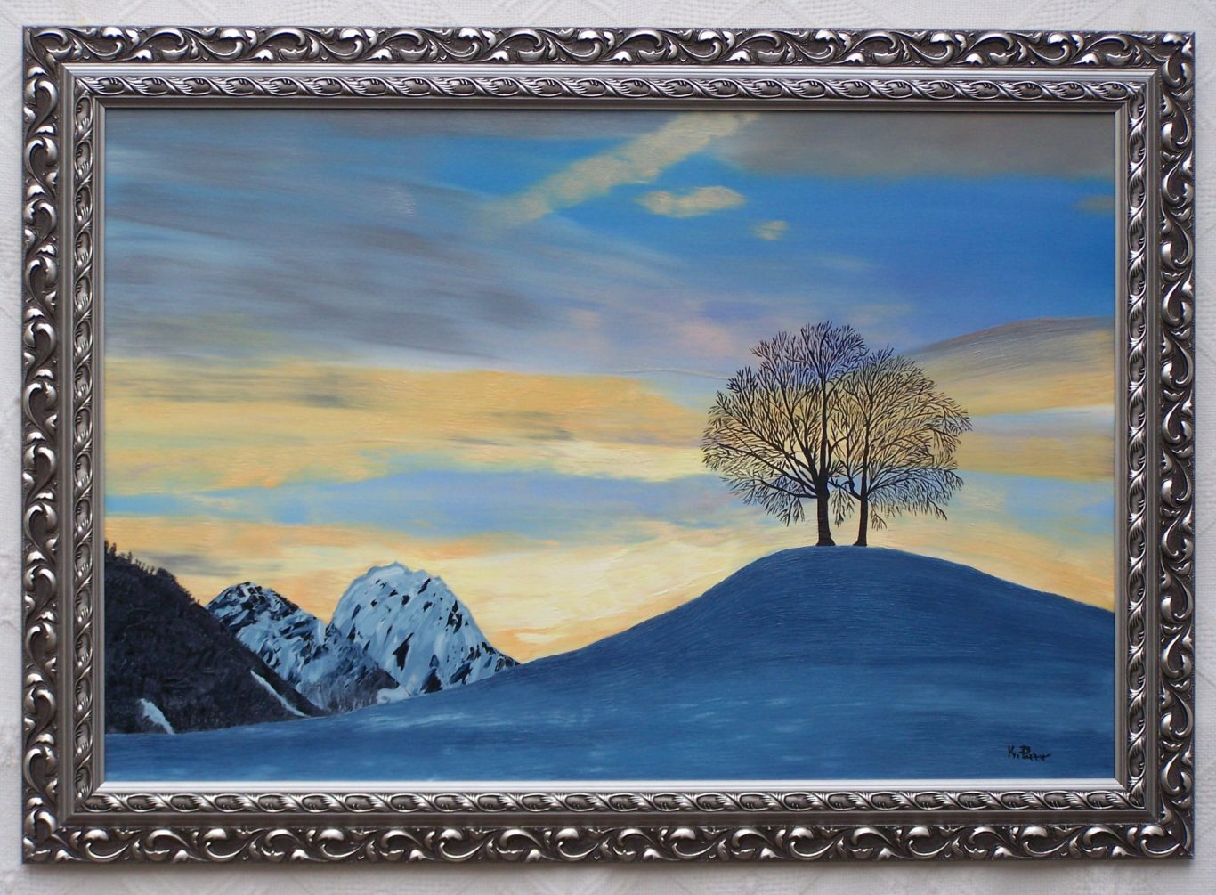 Winterlandschaft - farbiger Himmel