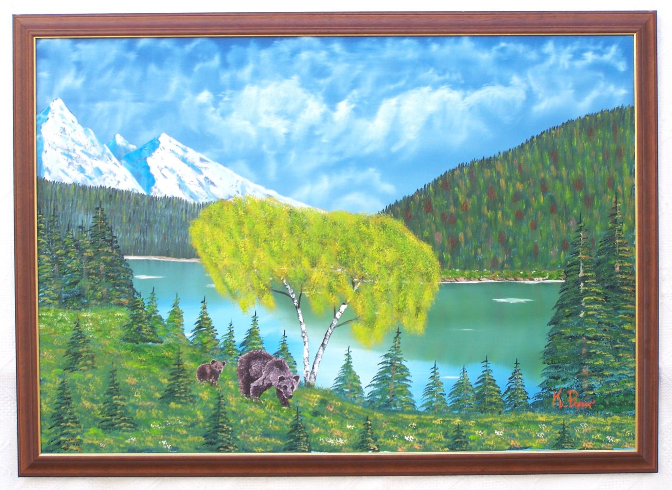 Wälderlandschaft mit Bären
